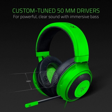 Razer Kraken Gaming Headset Kabelgebund PC PS4 Xbox 3,5mm Klinkenstecker grün – Bild 2