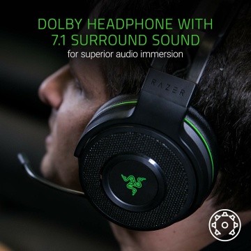 Razer Thresher Ultimate  Xbox One Kabelloses Gaming Kopfhörer mit 7.1 Surround Sound ausziehbarem Mikrofon 50mm Treibern und maximalem Komfort schwarz – Bild 2