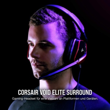 Corsair VOID ELITE Surround Gaming Headset 7.1 Surround Sound PC Xbox PS4 rot – Bild 6