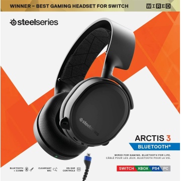 SteelSeries Arctis 3 Gaming Headset Bluetooth oder Kabel Switch PC PS4 Xbox schwarz – Bild 6