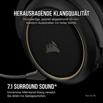 Corsair HS70 Pro Wireless Gaming Headset 7.1 Surround Sound leicht PC PS4 gelb – Bild 10