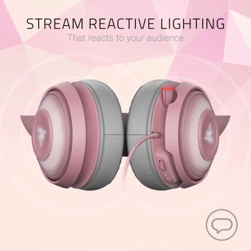 Razer Kraken Kitty Gaming Headset RGB Chroma THX Spatial Audio 7.1 Pink Quartz – Bild 5