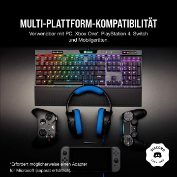 Corsair HS35 Stereo Gaming Headset abnehmbares Mikrofon Xbox One PS4 blau – Bild 7