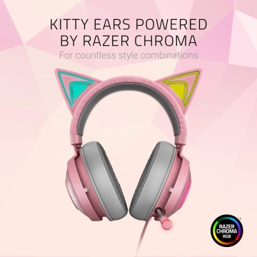 Razer Kraken Kitty Gaming Headset RGB Chroma THX Spatial Audio 7.1 Pink Quartz – Bild 9
