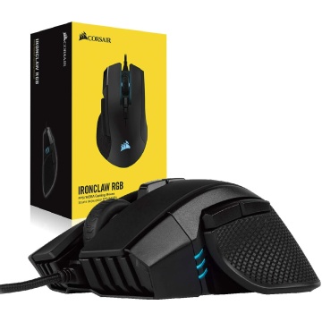 Corsair Ironclaw Gaming Maus FPS MOBA 18.000DPI Optischer Sensor RGB LED Schwarz – Bild 2