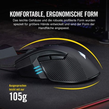 Corsair Ironclaw Gaming Maus FPS MOBA 18.000DPI Optischer Sensor RGB LED Schwarz – Bild 5