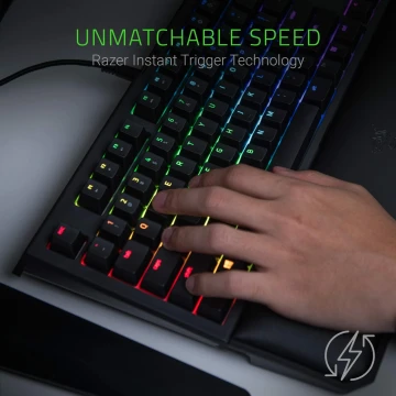 Razer BlackWidow Tournament Edition Chroma V2 ergonomische Handgelenkauflage Razer Yellow Mechanical Switch linear und leise – Bild 2