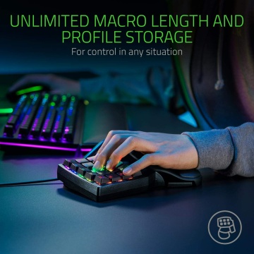 Razer Tartarus Pro Gaming Keypad Gamepad mit analog optischen Tasten 32 programmierbare Tasten, anpassbarer Auslösepunkt, Profile, Handballenauflage, RGB Chroma Beleuchtung) Schwarz – Bild 3