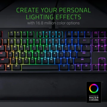 Razer BlackWidow Tournament Edition Chroma V2 ergonomische Handgelenkauflage Razer Yellow Mechanical Switch linear und leise – Bild 5