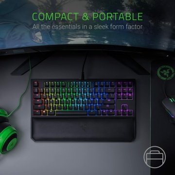Razer BlackWidow Tournament Edition Chroma V2 ergonomische Handgelenkauflage Razer Yellow Mechanical Switch linear und leise – Bild 7