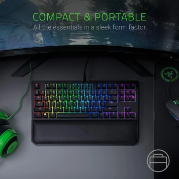 Razer BlackWidow Tournament Edition Chroma V2 ergonomische Handgelenkauflage Razer Yellow Mechanical Switch linear und leise – Bild 7