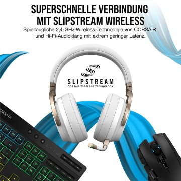 Corsair VIRTUOSO RGB WIRELESS Gaming Headset Kopfhörer 7.1 Surround Perlmutt – Bild 9