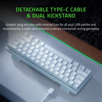Razer Huntsman Mini Mercury Gaming Tastatur Red Switch opto mechanische Schalter QWERTY US-Layout Weiß – Bild 4