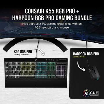 CORSAIR K55 RGB PRO + Harpoon Gaming Maus RGB PRO Gaming Bundle – Bild 3